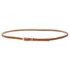 Damara Womens Elegant Slim Metal Keeper Prong Buckle Waist Belt,Beige