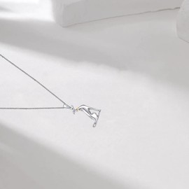 UYBNRK Greyhounds Pendant Necklace for Women Italian Greyhound Sterling Silver Greyhounds Necklace Animal Jewerly for Women