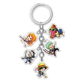 One Piece Keychain, Anime Figure Roronoa Zoro Luffy Keychains Anime Keychains Acrylic Keychains Double-Sided Pattern, Style a, Large