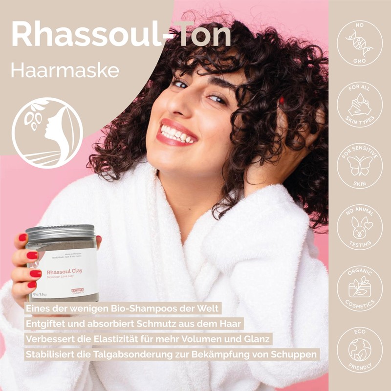 Fatima's Garden - Ghassoul Powder with Rose Petals - Rhassoul