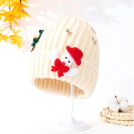 AstarFavor Christmas Knitted Hat, Christmas Hats, Unisex Winter Hat, Adults, Christmas Hats for Men and Women, Christmas Party, beige