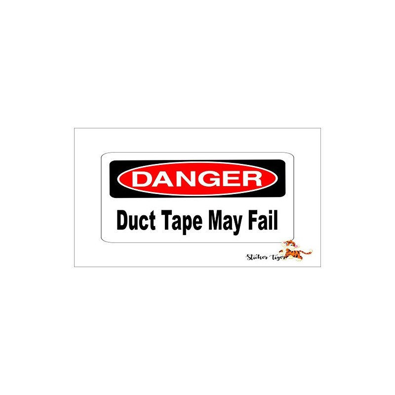 Danger Duct Tape May Fail Offroad Bumper Sticker/Decal