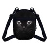 Suobstales Black Cat Print Messenger Bag for Women Zipper Purse
