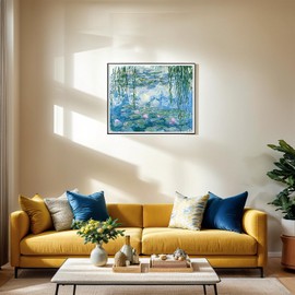 NIHO-JIUMA Diamond Painting Kits Monet's Water Lilies, 5D DIY Full Drill Diamond Art for Adults, Home Decoration (40x50cm/16x20inches)