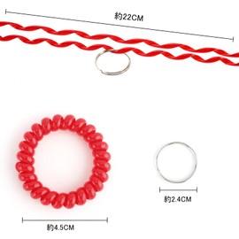 MITUKE Coil, Large Capacity, Coil Band, Elastic Wrist, Bracelet, Locker Key, Spring Keychain, Set of 60, Telescopic Coil (Red & Black/ 60 Pieces)