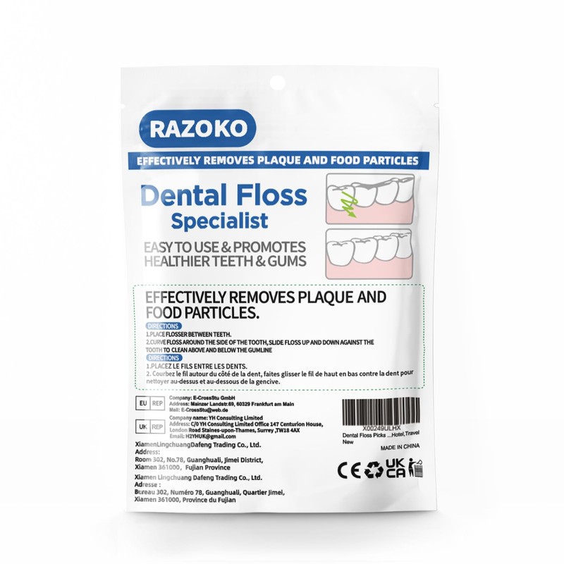 RAZOKO Dental Floss Picks High Pull Toothpicks Sticks,Professional Clean Floss