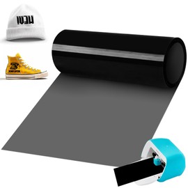 Smart Iron on for Cricut Joy, 14 x 200 cm, Black Plotter Film, Textile, Smart Heat Transfer Vinyl, Flex Film Plotter Textiles for Iron-on, PU Plotter Film, Textile for Fabrics, T-Shirts, DIY Patterns