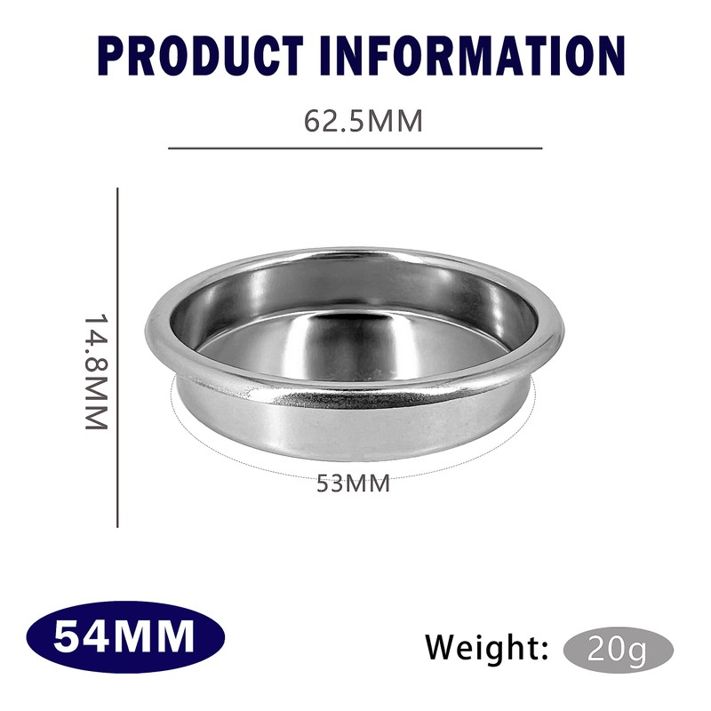 NEOUZA Coffee Non-Pressurized Espresso Basket Single Wall Compatible for 54mm