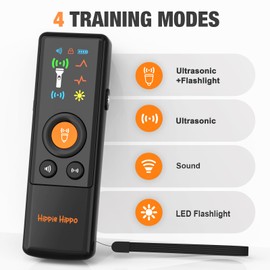 2025 New Ultrasonic Dog Repeller – Handheld Anti-Bark Deterrent with Colorful LED Display Screen & LED Flashlight | 23ft Range, High-Power Bark Control & Training Device for Outdoor & Indoor (Black)