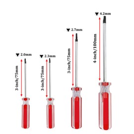 Rannb Triangle Head Screwdriver Set Magnetic Screwdriver 2.0mm, 2.3mm, 2.7mm, 4.2mm - 4pcs