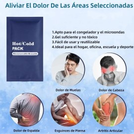 2pc Bolsa Hielo, Bolsas de Gel para Frío y Calor, Envoltorio de Gel Frío Reutilizable,Bolsa de Gel Frio o Calo,Bolsa Hielo para Aliviar el,Ideal para Tratamiento de Dolores y Lesiones(25x13cm)