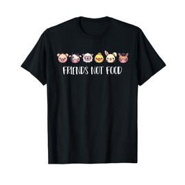 Vegan Friends Not Food Gift Animal Rights Veggie Food Trend T-Shirt, black