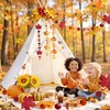 NICROHOME EUR Fall Autumn Paper Garlands with Glitter Pumpkin Maple
