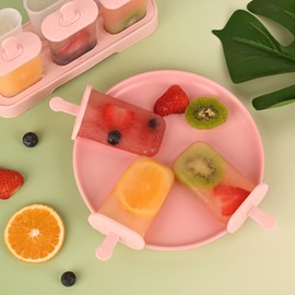 WMKGG Popsicles Molds Set, 6 PCS Ice Pop Mold,Homemade Ice Cream Mould with Sticks, Popsicle Maker(Pink)