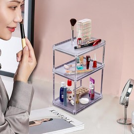bir-Store Make-Up Organiser 3 Tiers Makeup Storage Transparent for More Order Cosmetic Cosmetic Beauty Storage Cosmetic Storage Makeup Storage Container Make Up