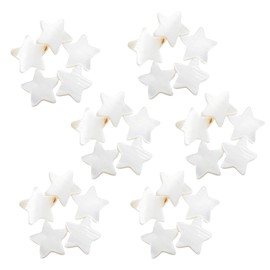 Wuyituart 30 Pcs Shell Beads for Jewelry Making Natural Mother of Pearl Star Loose Beads for DIY 1 Strand 10mm