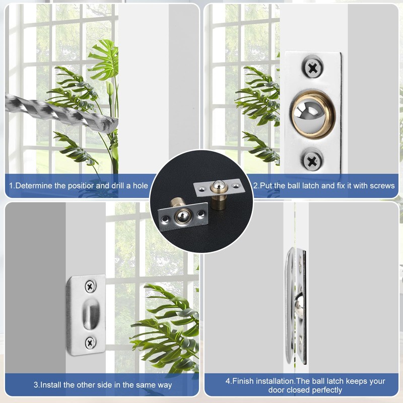 2 PCS Ball Catch for Top of Door, Closet Door