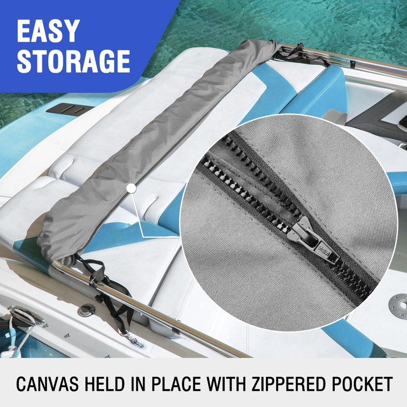Leadpro 3 Bow Bimini Top Boat Cover with Straps and