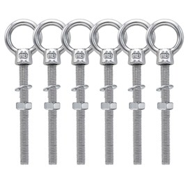 Herbst Pack of 6 Eye Bolts M8 Eye Bolt M8 x 100 mm Thread Eye Bolt 316 Stainless Steel (M8 x 100 mm)