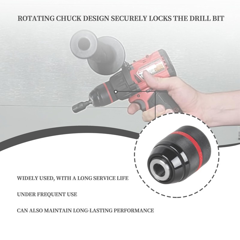 Keyless Drill Chuck for Milwaukee M18, 1/2" 20UNF Mount 1.5-13mm