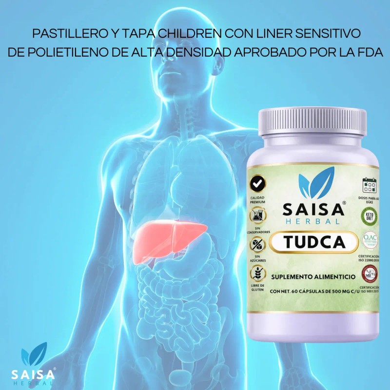 Tudca 500 Cápsulas Saisa Herbal Salud Hepática Detox Protección Celular