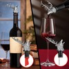 DRMFLE Dark Silver Deer Head 2-in-1 Zinc Alloy Wine Pourer
