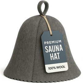 Premium Sauna Hat – 100% Natural Wool, Handmade Sauna Headwear for Men and Women – Eco-Friendly, Breathable, Insulating Hat for Sauna, Steam Room, Banya, and Bathhouse – One Size Fits All, Grey