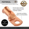 Conext Link 5pcs 2/0 AWG 3/8" Copper Wire Ring Terminal