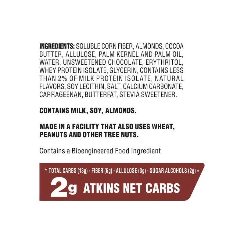 Atkins Atkins Caramel Almond Clusters, Gluten Free, High in Fiber,
