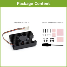 Waveshare Dedicated FAN-3007-B Cooling Fan for Raspberry Pi Compute Module 4 CM4 Speed Adjustable with Thermal Tapes