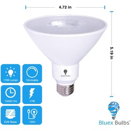 6 Pack High Power Outdoor PAR38 17W 170Watt Equivalent 1700 Lumens LED Dimmable Flood Light Bulb Waterproof E26 3000K Warm White LED Flood Light Bulbs - Security Backyard Garage Led Spotlight Bulbs