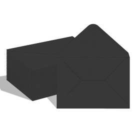 A7 Envelopes 100 Pack Black Envelopes 5x7 V-shaped Flap, Suitable for 5x7 Photos, 5x7 Cards, Weddings, Invitations, Announcements, Baby Gifts 5.25 "x 7.25" (Black)