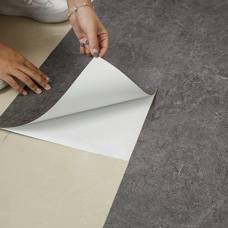 Marble Pattern Floor Tile, Just Place It, Removable, Renewal, Bathroom,