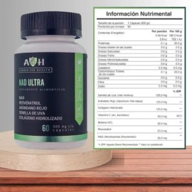 Suplemento Nad Ultra 60 Capsulas 500mg A4h Resveratrol