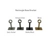 Linen Avenue Rectangle-Base Hoop Single Rod Bracket, 2 Pack, Brass