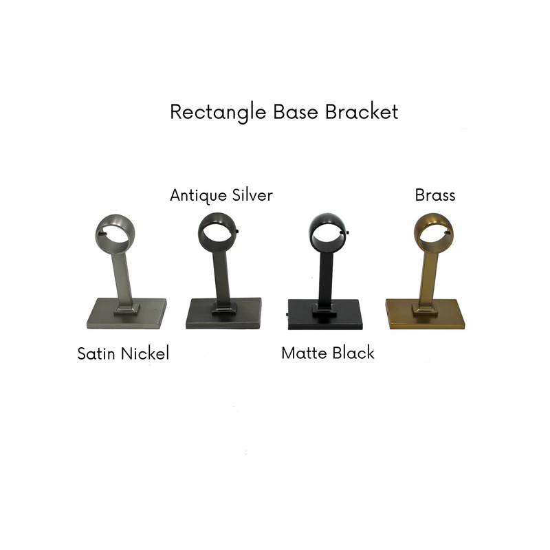 Linen Avenue Rectangle-Base Hoop Single Rod Bracket, 2 Pack, Brass