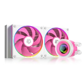 ID-COOLING FX240 INF Pink Edition 240mm Liquid CPU Cooler, AIO Cooler with ARGB Infinity Mirror Effect, 2x120mm Daisy-Chained Fans Low-Noise Operating 29.9dB(A) Max., Intel & AMD Compatible