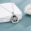 ONEFINITY Scottish Thistle Necklace for Women 925 Sterling Silver Black