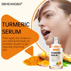 Turmeric Serum for Dark Spots，2 PCS Face Serum Turmeric Dark Spot Corrector Serum for Face, Moisturizing Massage Essence Reduces Hyper pigmentation Age&Sun Spot, Facial Serum for Women & Men 1Fl Oz