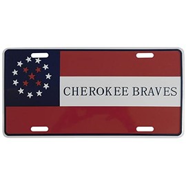 Cherokee Braves Indian 6"x12" Aluminum License Plate Car Tag