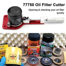 Sporthfish 77750 Oil Filter Cutter 2-3/8''-5'' Cutting Range Oil Filter Cutting Tool with a Spare Cutting Blade Can Opener for Car Airplane Lawnmower Motorcycle Filter Use, Aluminum Alloy, Red