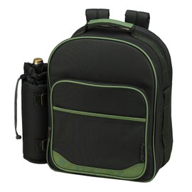 Picnic at Ascot - Deluxe Equipped 4 Person Eco Picnic Backpack with Cooler & Insulated Wine Holder - Forest Green