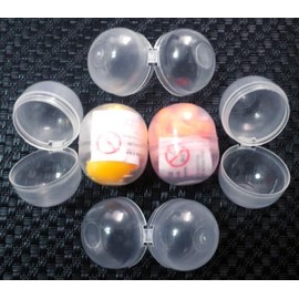 100 x Empty Clear Hinged Capsules for Toy Gumball Machines 30x35mm Clear Self Fillable Ball, Containers Surprise for Kids Party Favour Prize Vending Machine Toys, Easter Hunts
