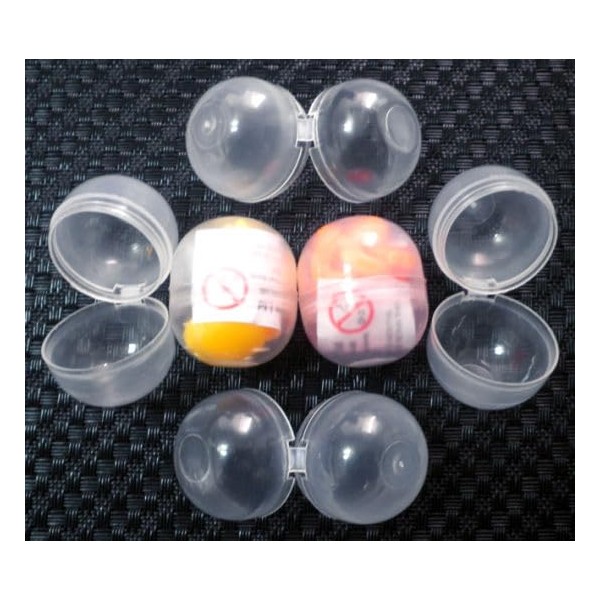 100 x Empty Clear Hinged Capsules for Toy Gumball Machines