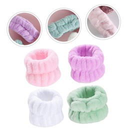 GRIRIW 4pairs Supple Wrist Straps Face Washing Wristbands High Absorption Women's Spa Wristbands