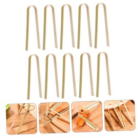 Garneck 3sets Natural Bamboo Bread Tong Clip Kitchen Toast Tongs Comfortable to Hold Multi-Purpose 20pcs*3