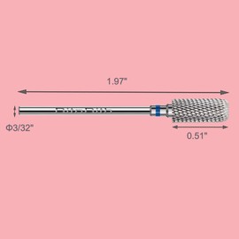 BITNBITH Nail Drill Bit 3/32”, Fast Remove for Acrylic or Hard Gel,Barrel Nail File Carbide Bit for Nail Cuticle Gel Dipping Powder Polishing, Professional Manicure Pedicure Nail Art Tool,Medium