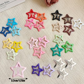 Hair Clips, Stars, Set of 45, Cute, Colorful Star, Hairpins, Patching Pins, Y2k, Fashionable, Pentagram, Hair Accessories, Bangs, Hair Clips, Hair Ornaments, Kids, Adults, Women, 1.3 inches (3.2 cm)