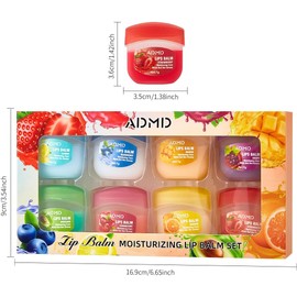 8PC Bálsamo Labial Hidratante con Aceite de Coco y Vitaminas