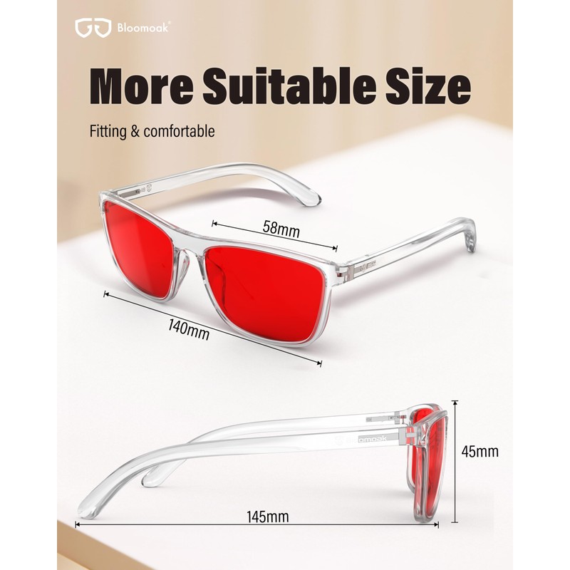 Bloomoak - 99% Blue Light Blocking Glasses Gaming Glasses Anti-Glare